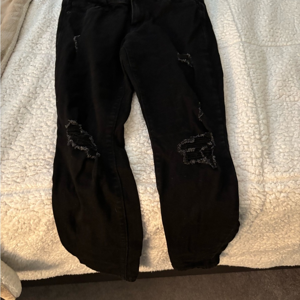Old Navy Black Distressed Denim Jeans Brand New